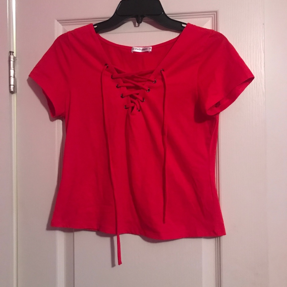 Bright red crop top