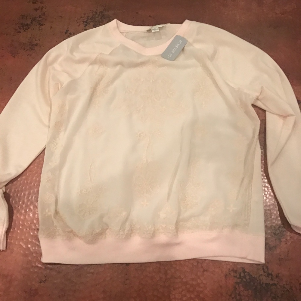 Forever 21 plus sheer sweatshirt blouse.