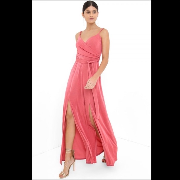 Little Mistress coral maxi dress. NWT - Picture 2 of 8