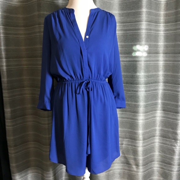 Daniel Rainn Dresses & Skirts - Blue tie waist dress with pockets 3/4 sleeve - med