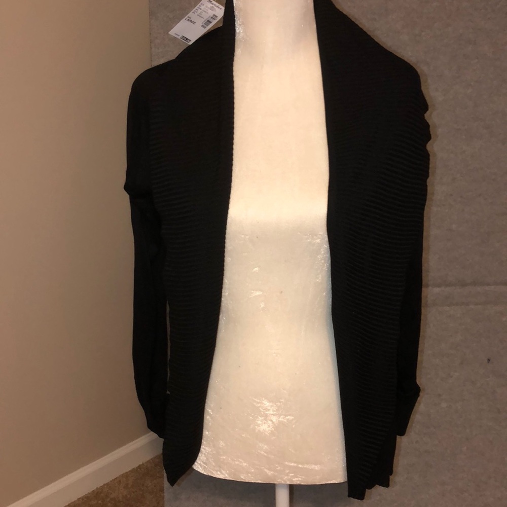 Black Open Collared sweater with side pockets