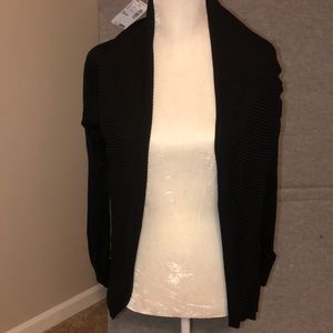 Black Open Collared sweater with side pockets