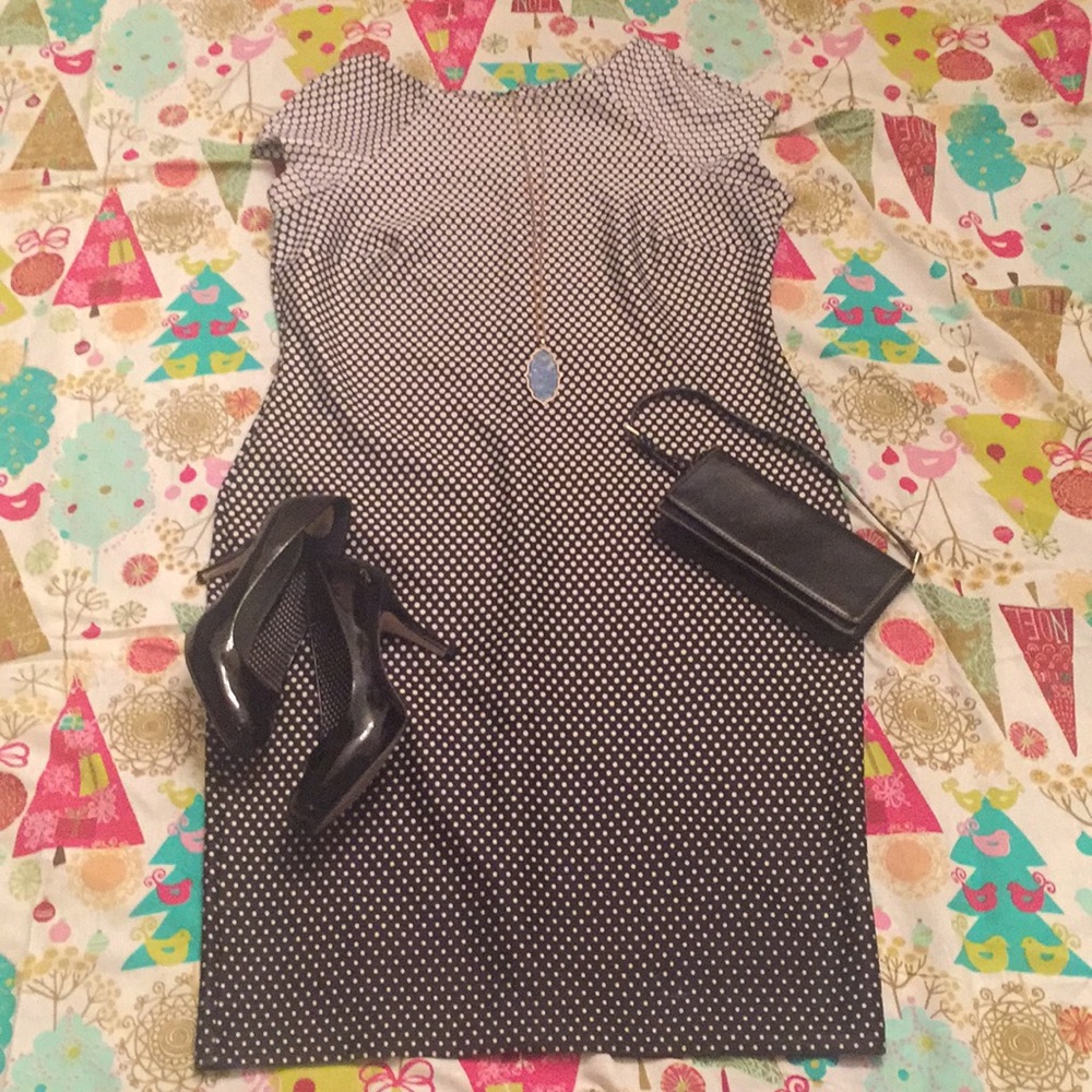 Black and white fitted dress