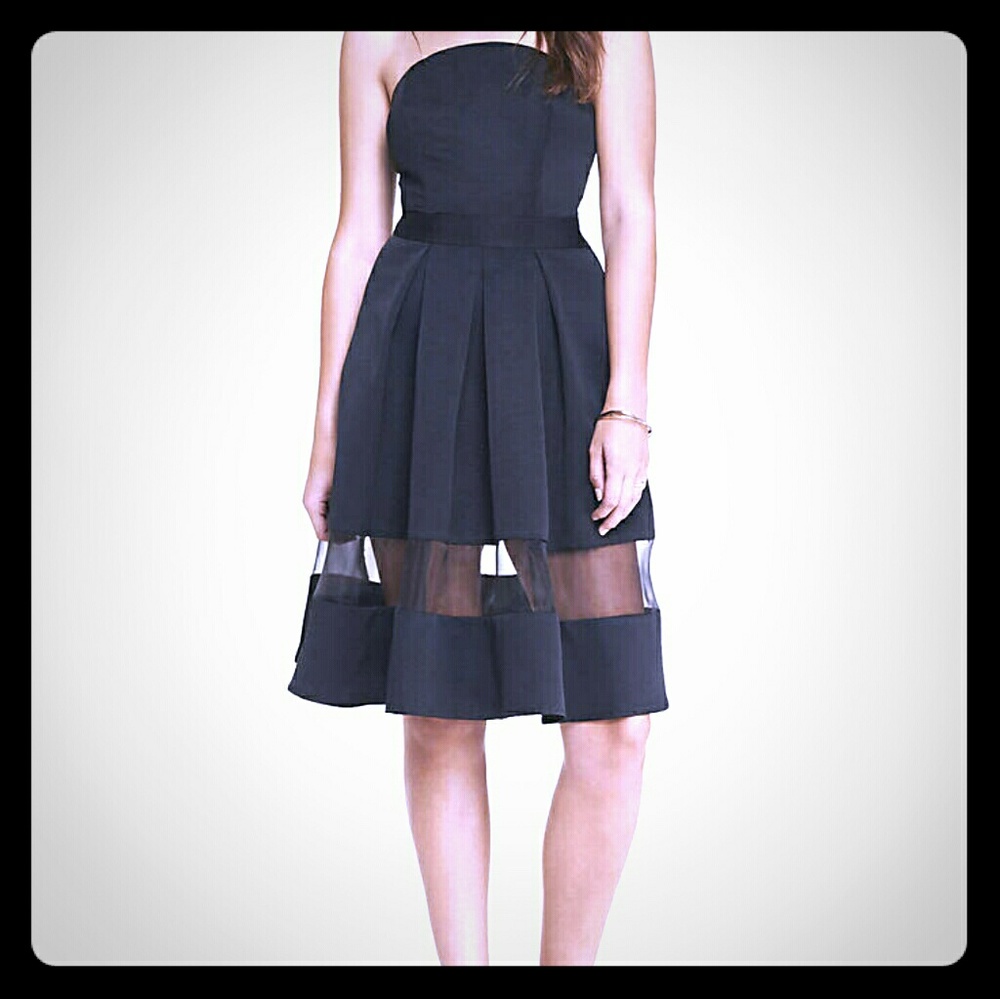 Express strapless black dress