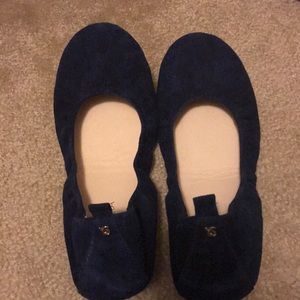 Yosi Samra blue suede ballet flats size 8 like 7