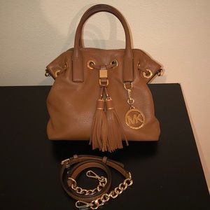 Michael Kors Genuine Leather Brown Camden Handbag