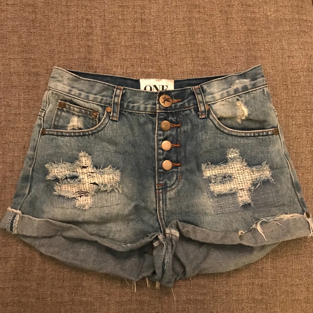 One Teaspoon Denim Hawks Shorts