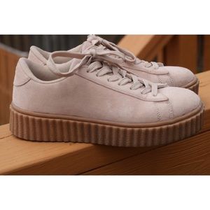 Suede platform sneakers