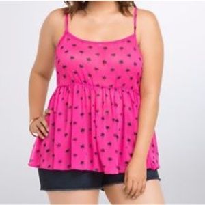 TORRID Palm tree baby doll top
