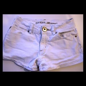 White guess shorts