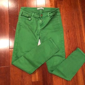Zara green skinny jeans, size 8