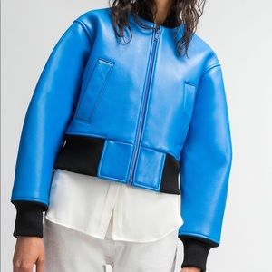 65% off DKNY cropped lambskin bomber $1300