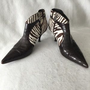 Donald J Pliner Animal Print Leather trim Boots!