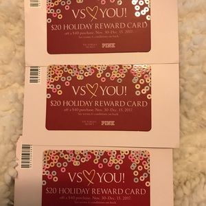Victoria Secret PINK Holiday Reward cards x3