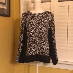 Ann Taylor animal print knit top L
