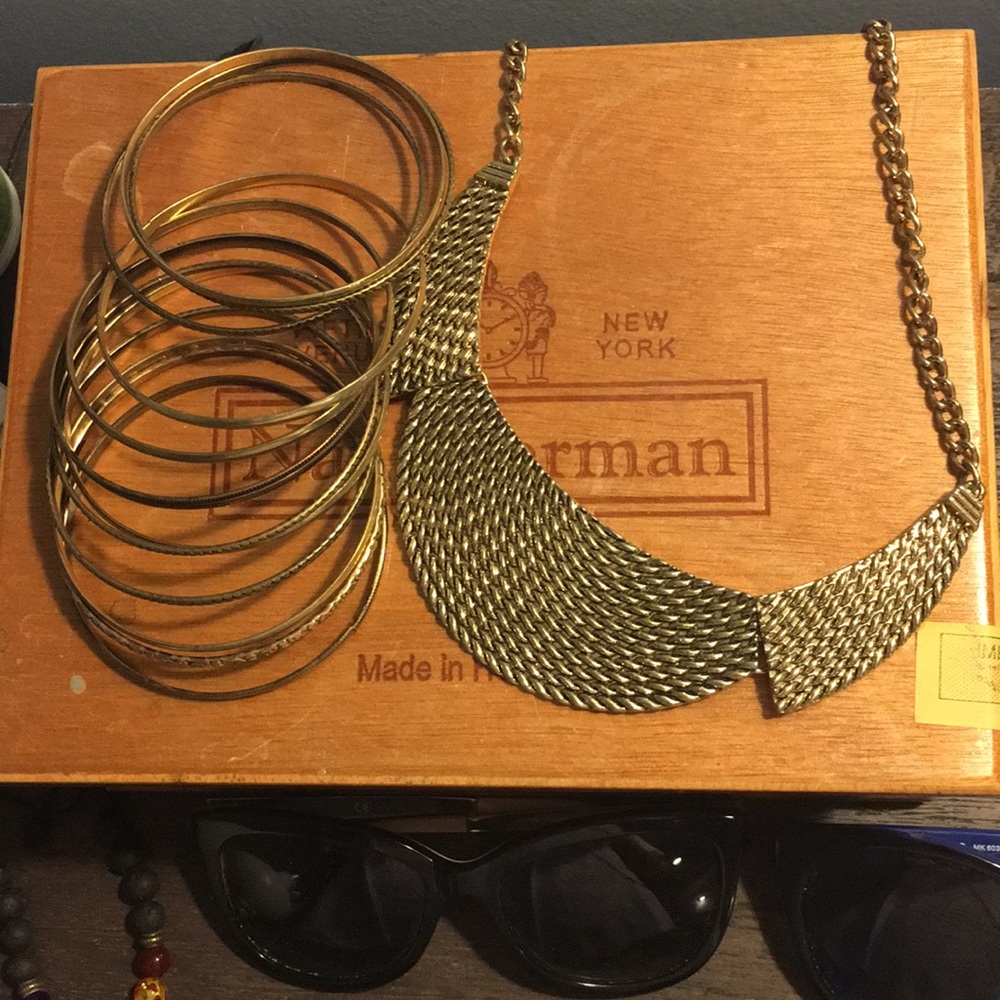 Egyptian style bracelets and necklace