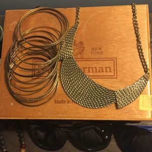 Egyptian style bracelets and necklace