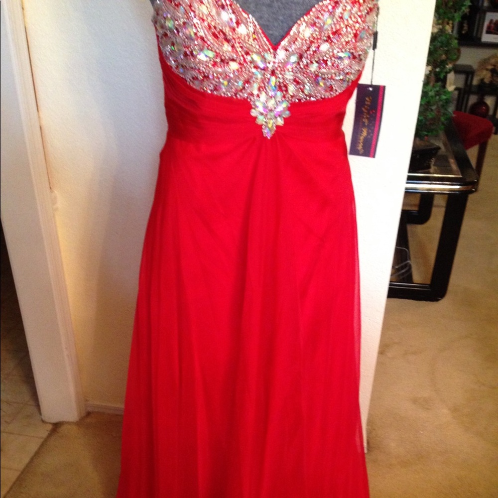 New red Night Moves long dress