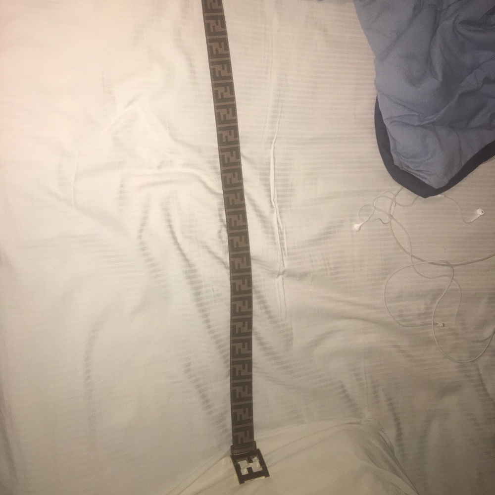 Brown and Gold Buckle Fendi Belt