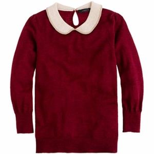 JCrew Peter Pan Collar Maroon Sweater - XL