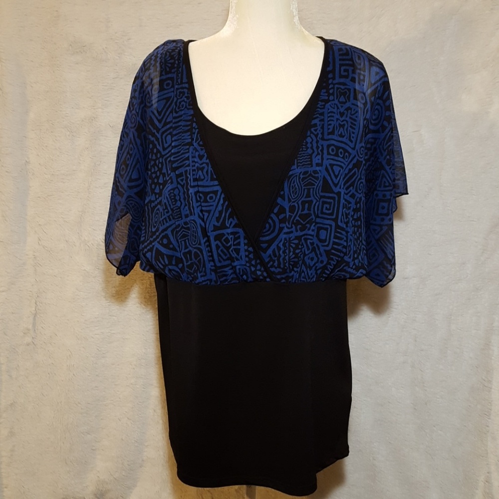 Beautiful Black and Blue Blouse