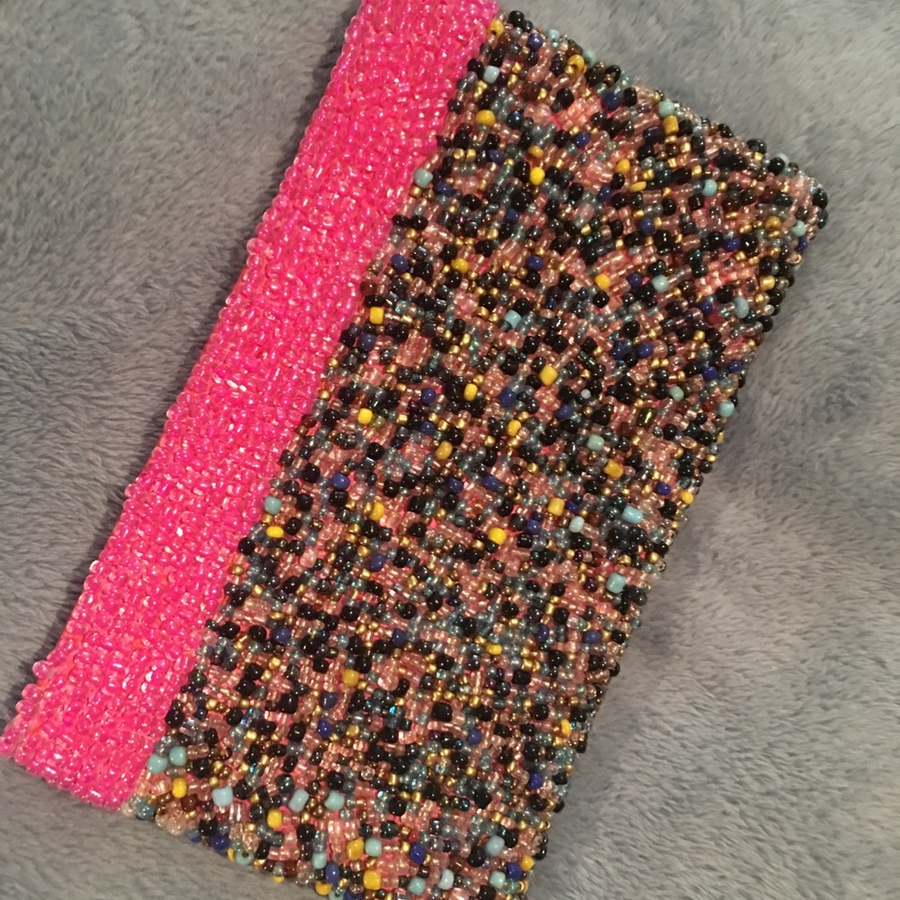 Handmade beaded wallet pouch