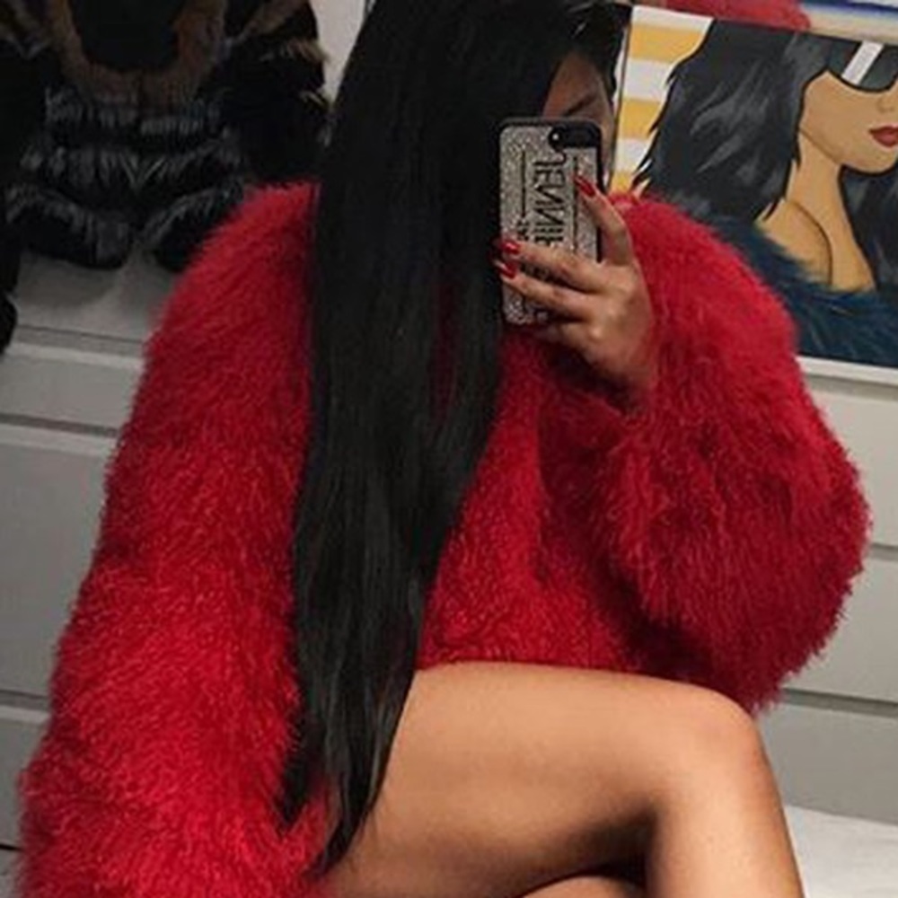 Red Faux Fur Coat