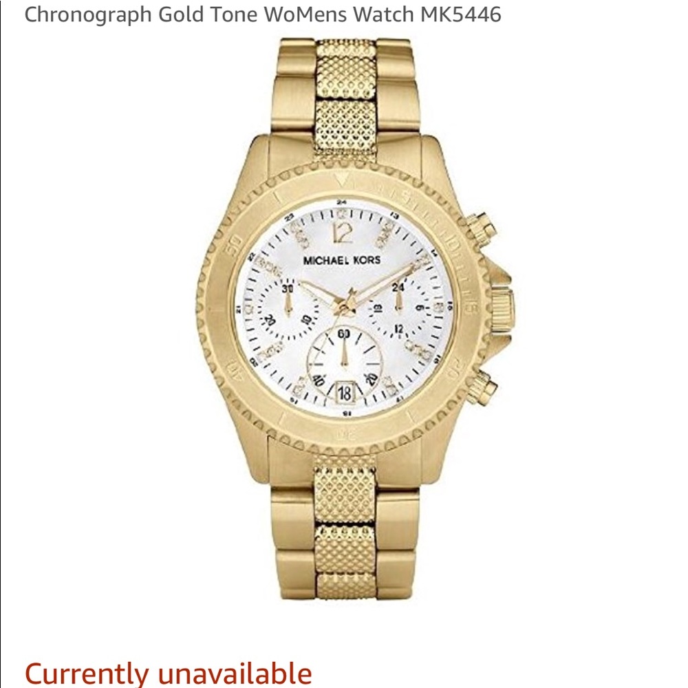 Michael Kors chronograph gold tone watch