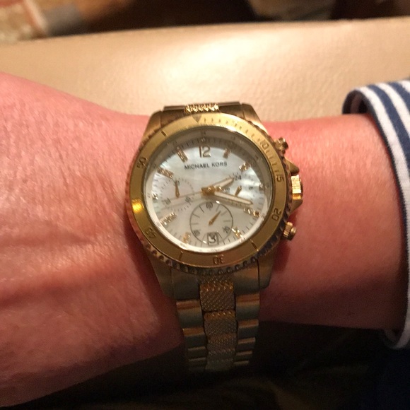 Michael Kors chronograph gold tone watch main image 8