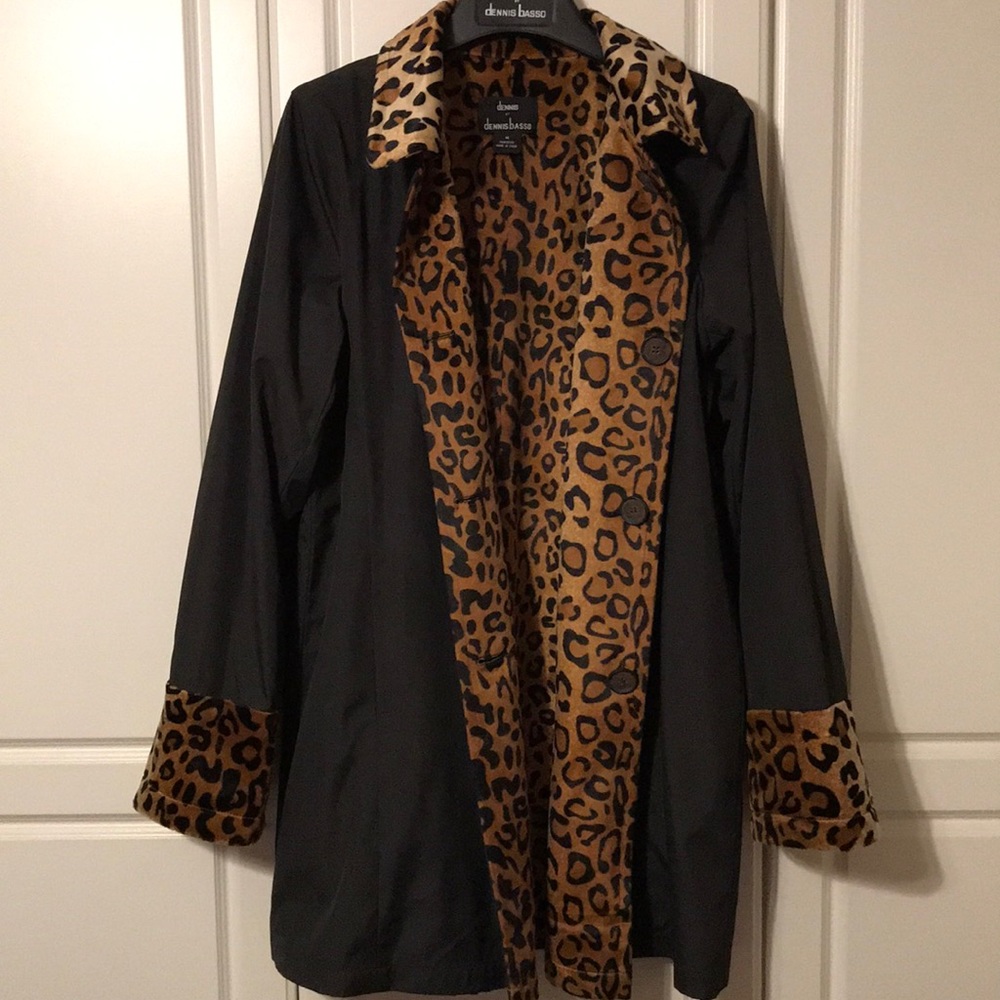Black & Leopard Jacket/Raincoat