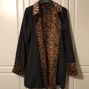 Black & Leopard Jacket/Raincoat