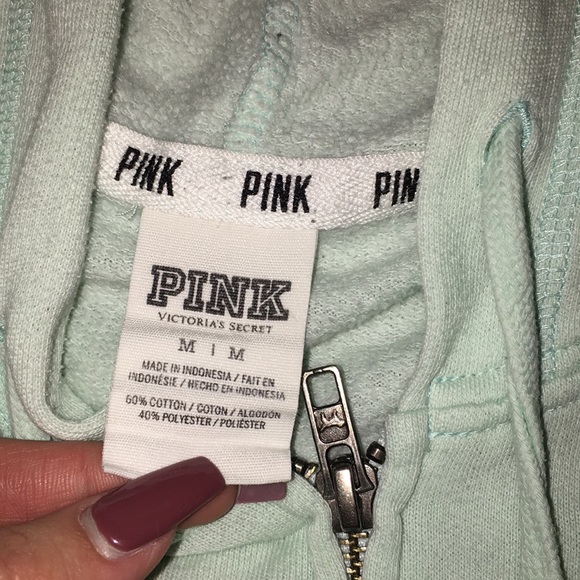 PINK MINT GREEN HOODIE - Picture 2 of 4