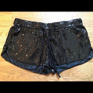Zara black sequin shorts