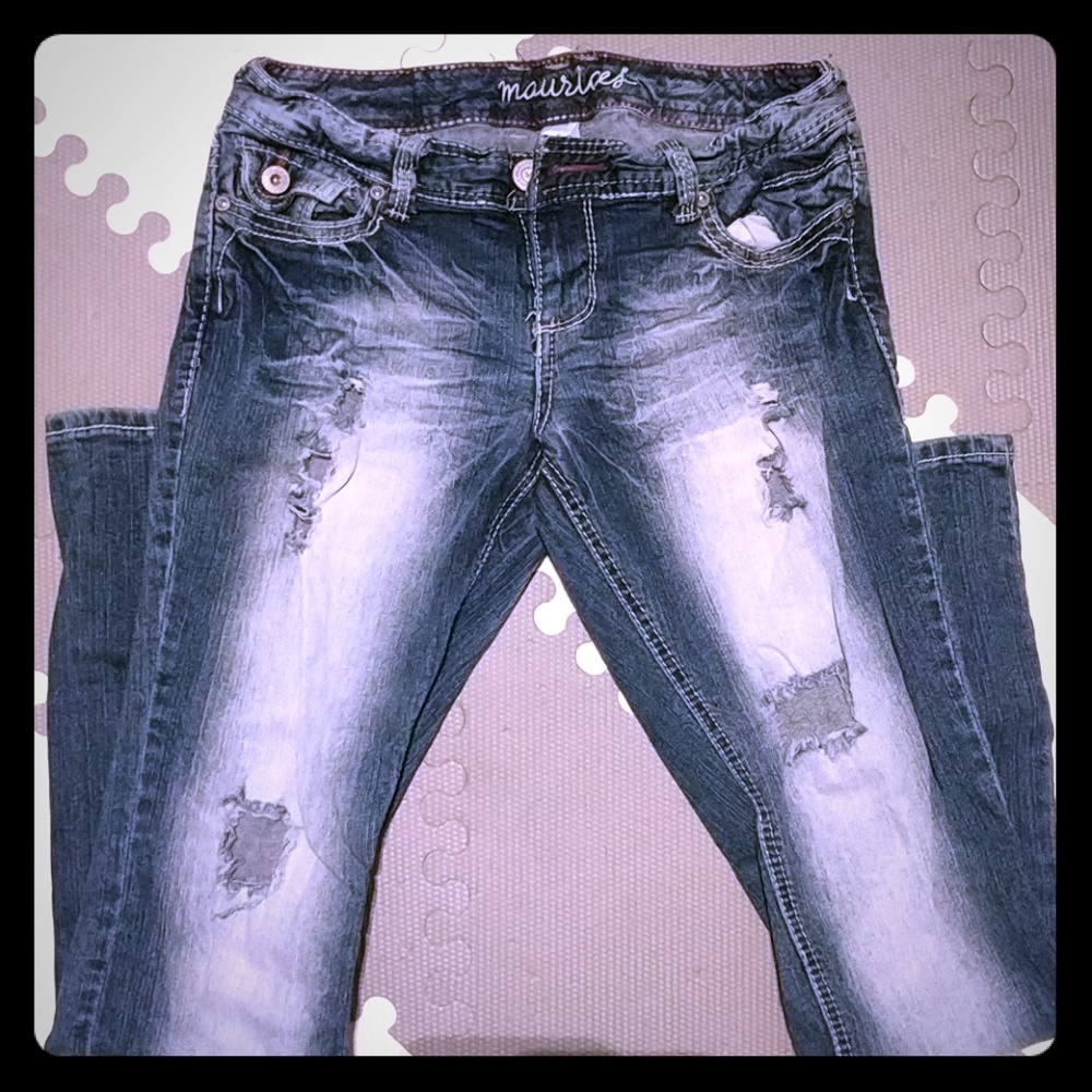 Maurices straight leg distressed jeans