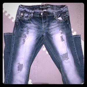 Maurices straight leg distressed jeans