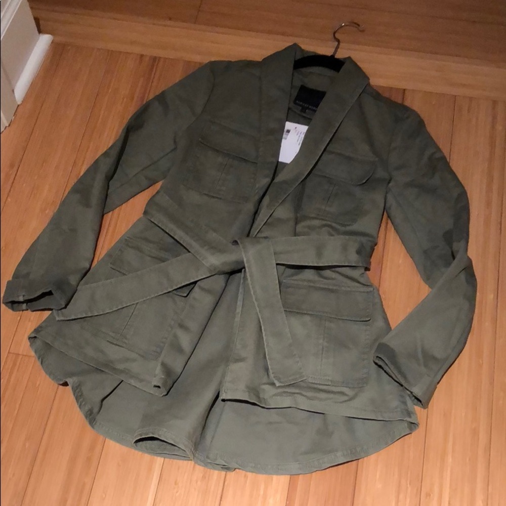 Olive green military jacket
