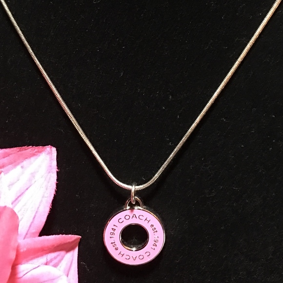 COACH SILVER & PINK TOGGLE BRACELET AND NECKLACE - Picture 2 of 8