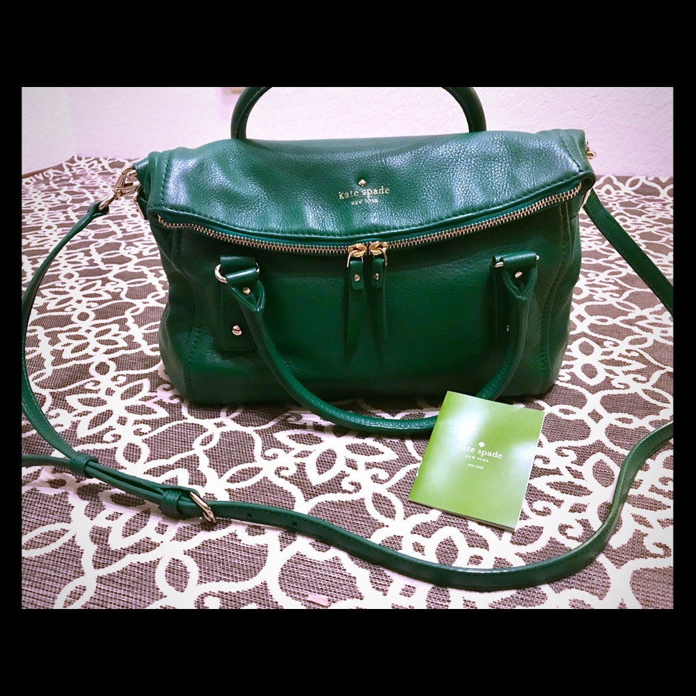 Kate Spade Forest Green Cobble Hill Leslie bag