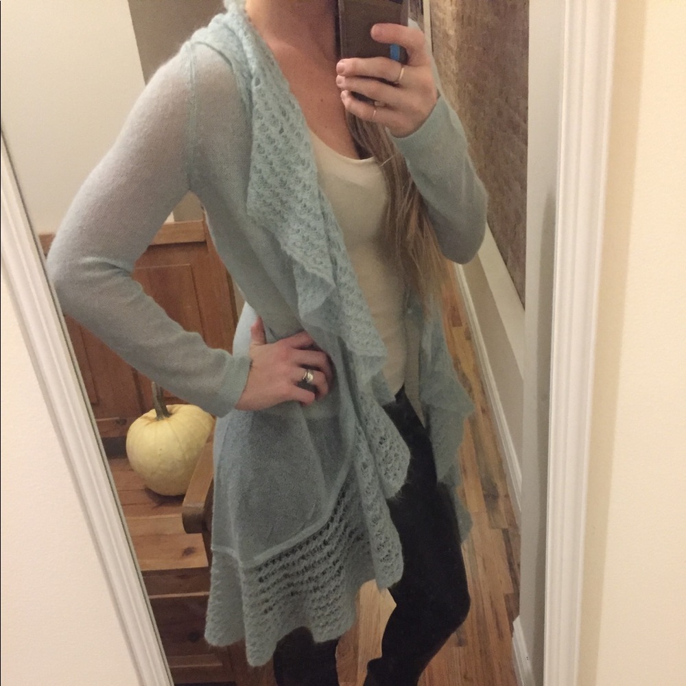 Mohair Ruffle Sweater Duster