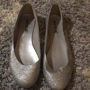 Silver Glitter Flats