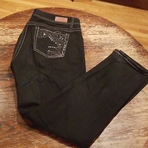 Woman's sequined black Jeans