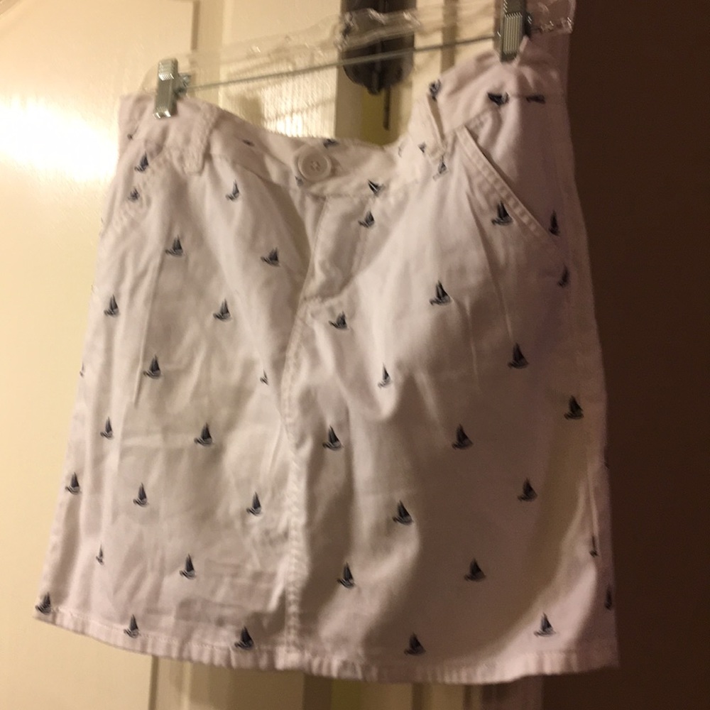Cute white with blue skirt