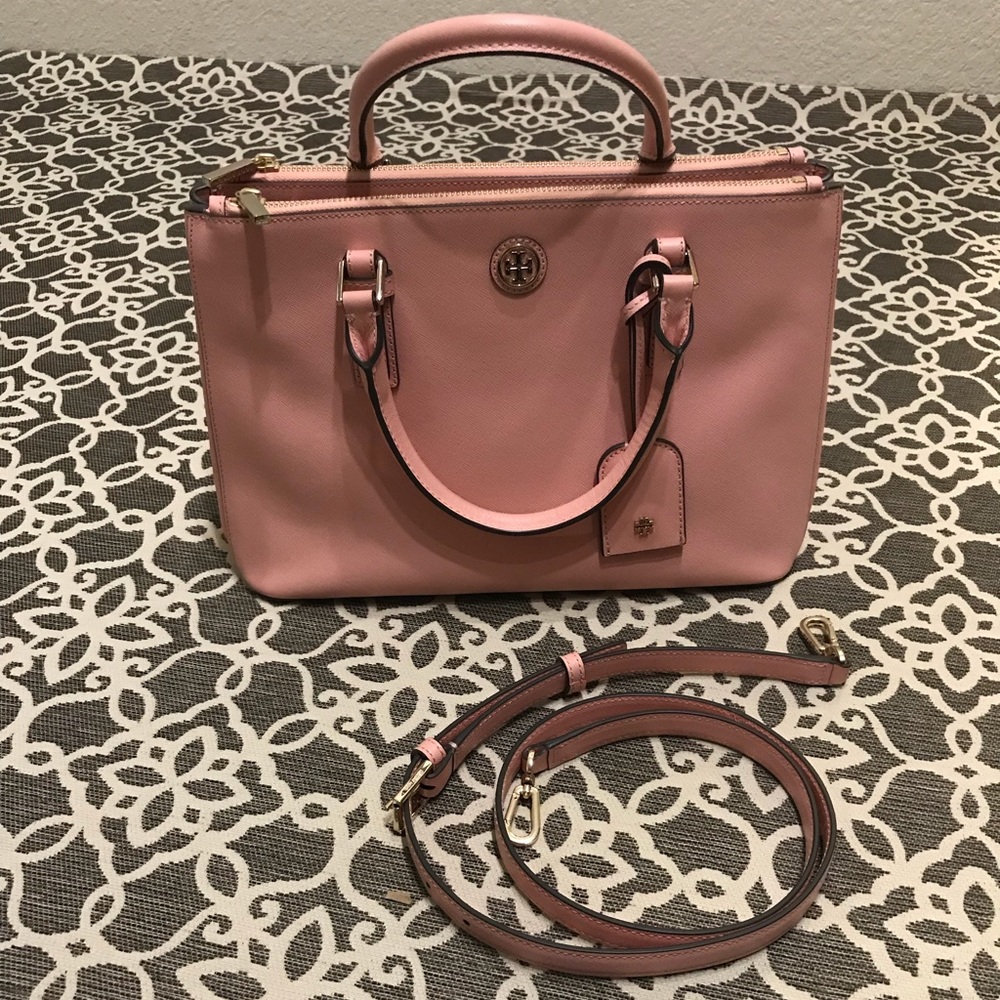 Tory Burch Robinson Double Zip Tote, Rose Pink