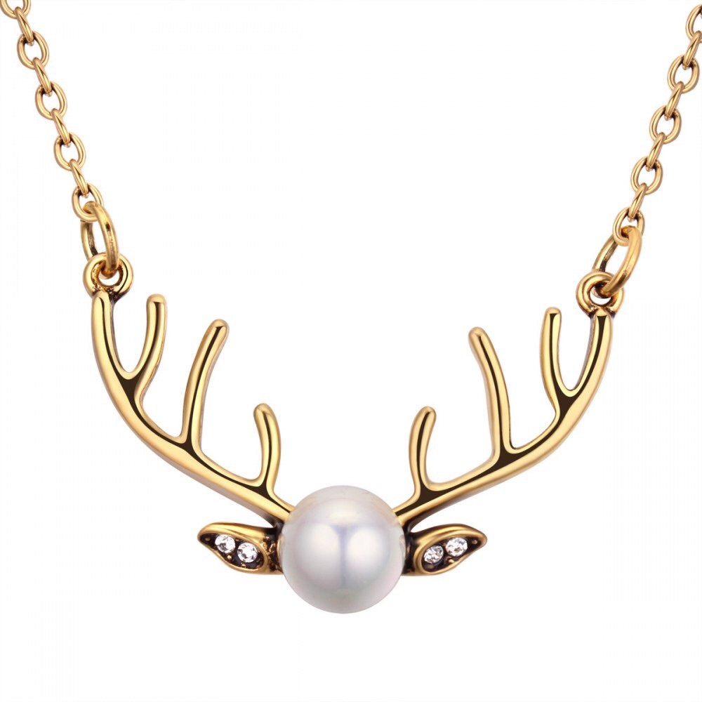 24k Gold Plated Antelope Pearl Necklace