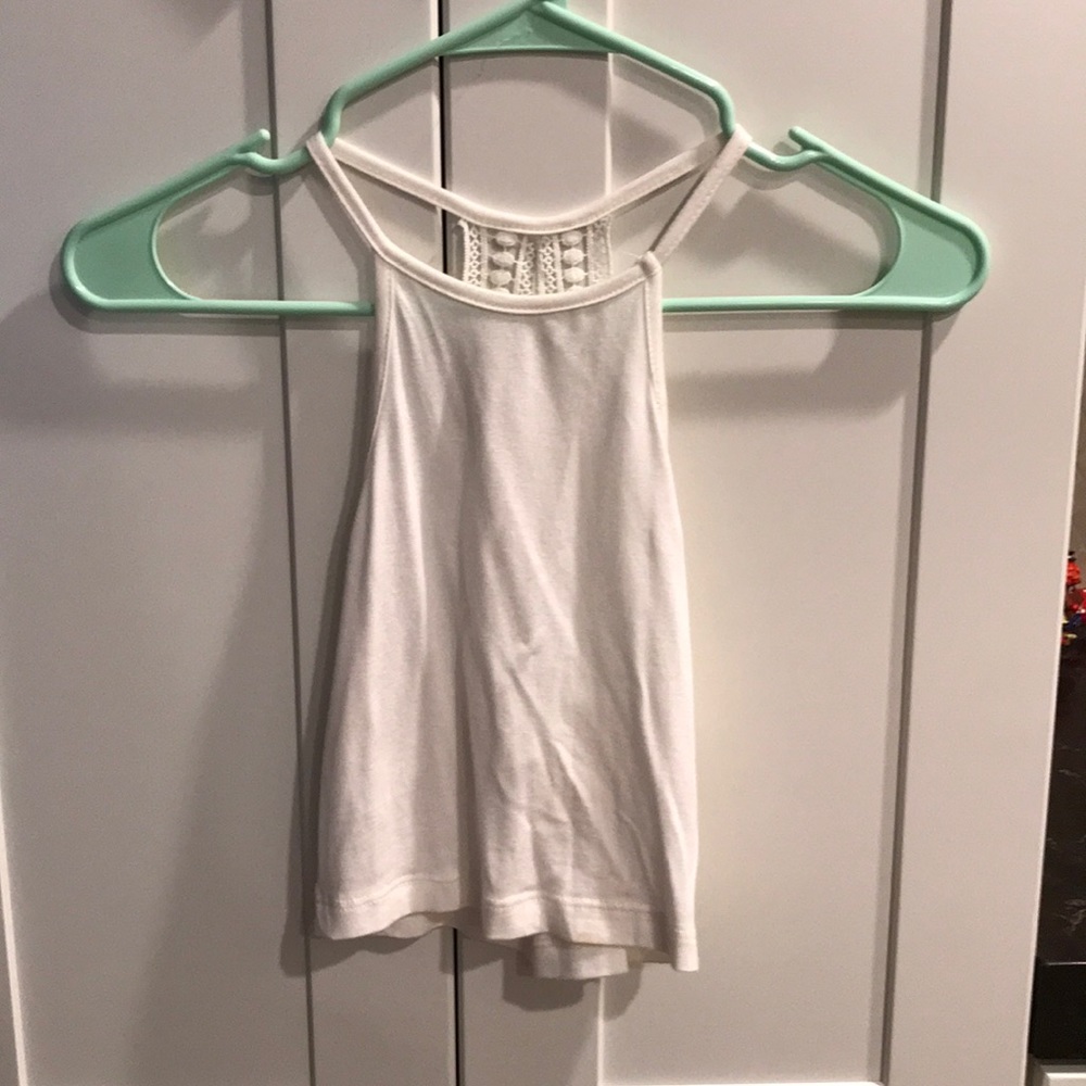 white, open back crop top