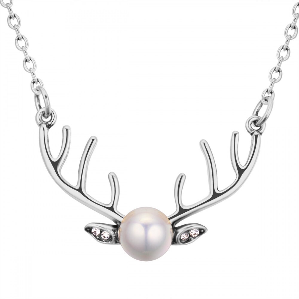24k White Gold Plated Antelope Pearl Necklace
