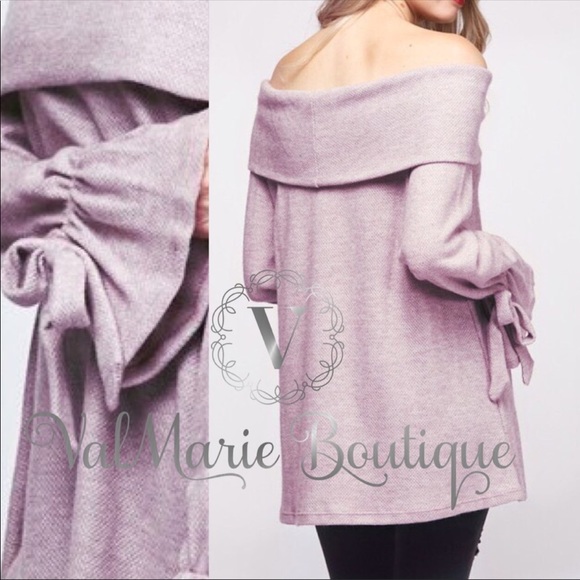 🌹SZ M LAST Softest lavender off shoulder top - Picture 2 of 2
