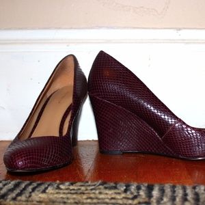 Faux Snakeskin Wedges