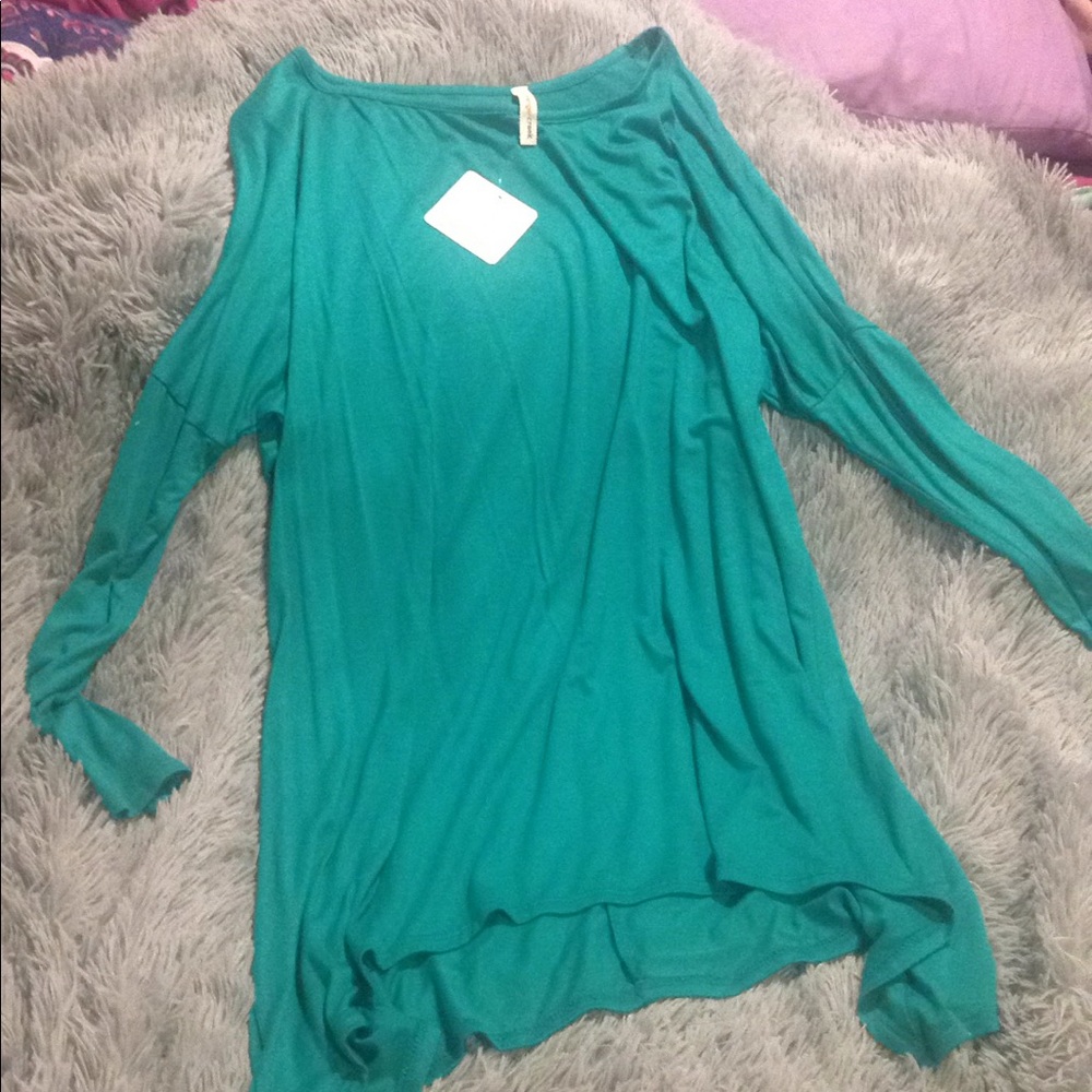 Long orange creek teal medium shirt