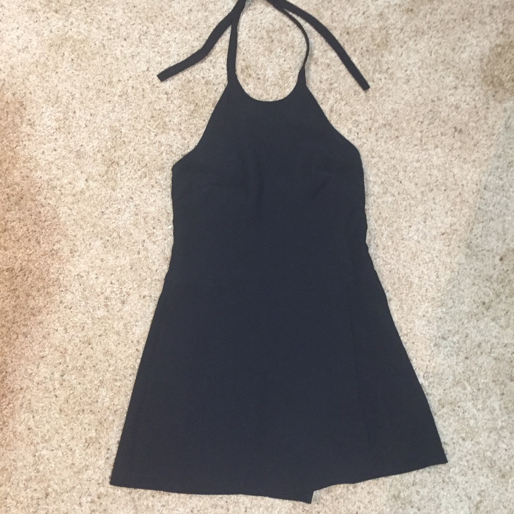 Black halter skort